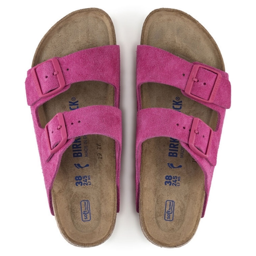Used Birkenstock Arizona Fuchsia Tulip sandals size 38